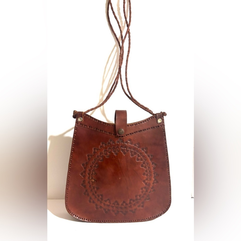 Vintage Brown Leather shoulder Bag